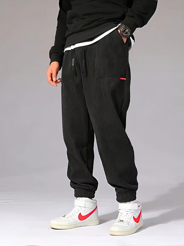 Casual Harem Fleece Sports Baggy Corduroy Jogger Trousers