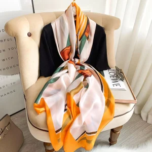 Luxurious Silk Satin Printed Versatile Elegance Shawl
