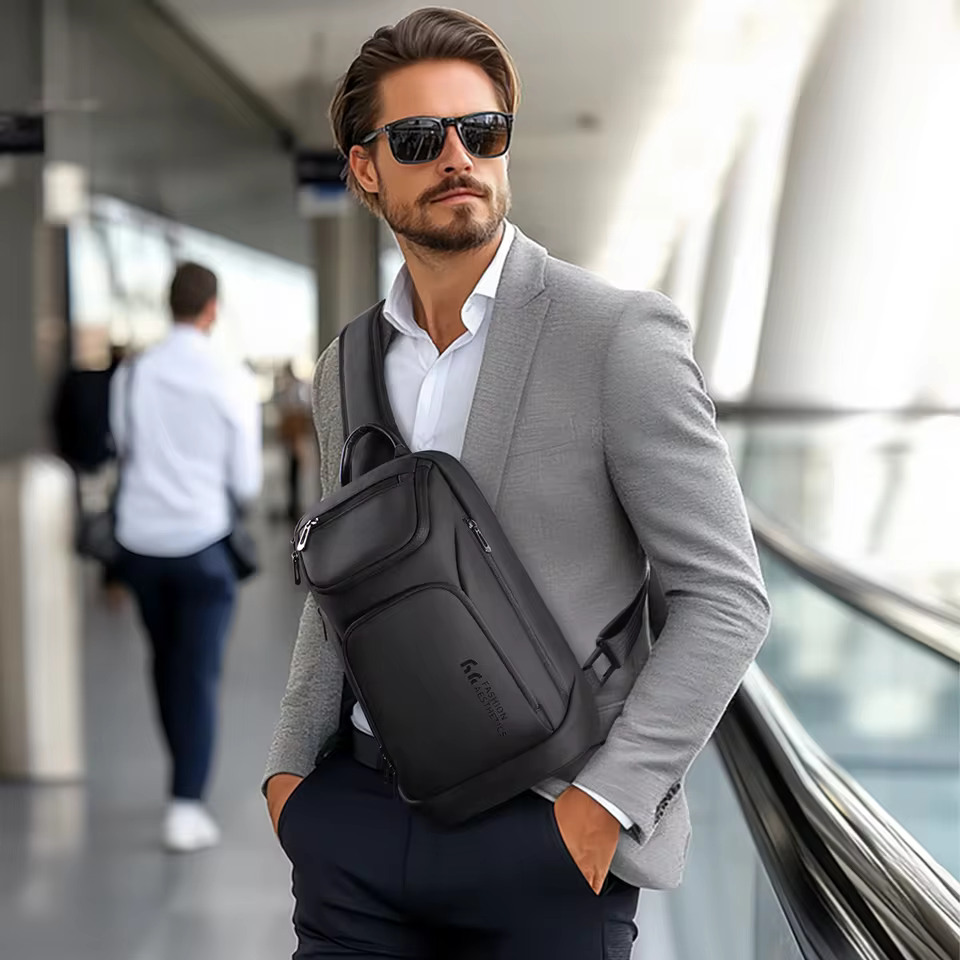 Business Crossbody Portable Shoulder Male Waterproof Travel Short Trip Chest Bag For 11 Inch iPad