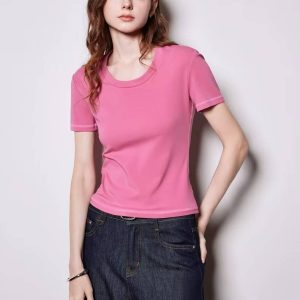Casual O-Neck Short Sleeve Slim Fit Pullover Short T-shirt