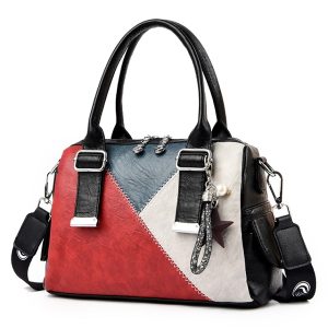 Fashion Stitching Leather Shoulder Hand Bags
