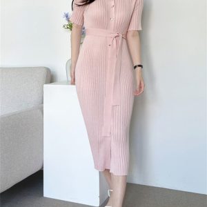 Female Women Dresses Long Vestido Maxi Party Vintage Beach Bodycon Prom Sexy Y2K Robe Knitted Slim