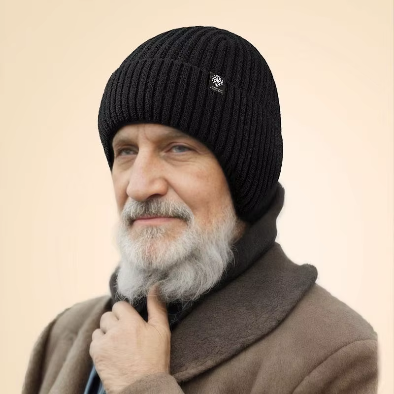 Windproof Thermal Ear Protection Breathable Knitted Warm Thickened Wool Ski Skull Hat